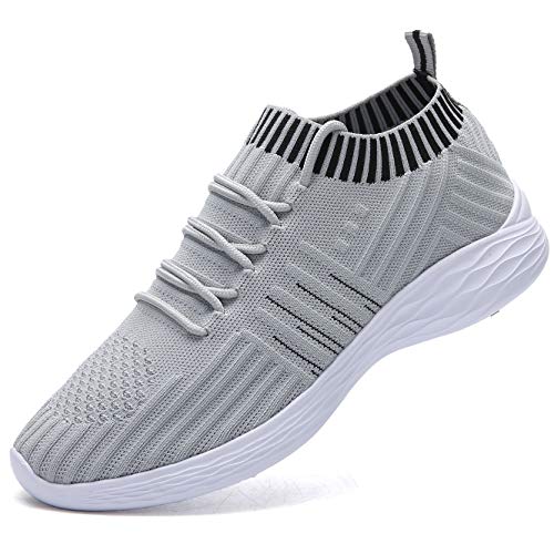 NASONBERG Damen Leichte Laufschuhe Trainer Sneaker Turnschuhe Atmungsaktive Fitnessschuhe Sportschuhe,Grau,39 EU