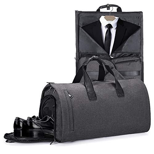 Basuwell wasserdichte Anzugtasche,Multifunktion Kleidersack Reisetasche Sporttasche für Herren,Flugzeug, Reisen, Bussiness, Fitness Anzug Garment Gym mit Schuhfach Kleiderhülle