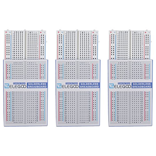 Elegoo 3x 400 Pin Breadboard 4 Stromschienen für Arduino Jumper Kabel