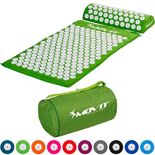 MOVIT Akupressur-Set »TUINA« inkl. Akupressurmatte (75x44x2,5cm), Kissen (44x17x8,5cm) & Tasche, TÜV SÜD schadstoffgeprüft, Bezug 100% Baumwolle mit 9.372 ABS Dornen, 10 Farben, Massagematte