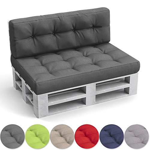 Oskar Palettenkissen Set Sitz- und Rückenkissen, anthrazit