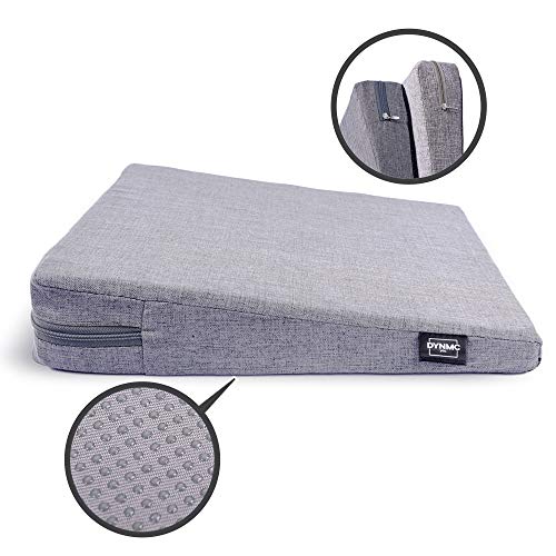 Orthopädisches Keilkissen mit ergonomischem Härtegrad - Bequemes Sitzkissen mit Anti-Rutsch Technologie - Haltungskorrektur für Büro & Auto zur Bandscheiben- und Rücken-Entlastung 37 x 33.5 x 7/2 cm
