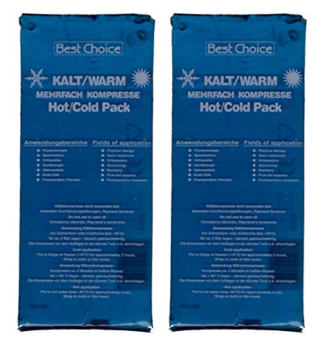 M&H-24 Mehrfach-Kompresse Kompressen Kalt/Warm - 12x29 cm Kühlkissen Groß Kühlkompresse Kühlpads Kühlpack Gel Mikrowellen Geeignet, 2 Kühlkissen Gel 12x29 cm