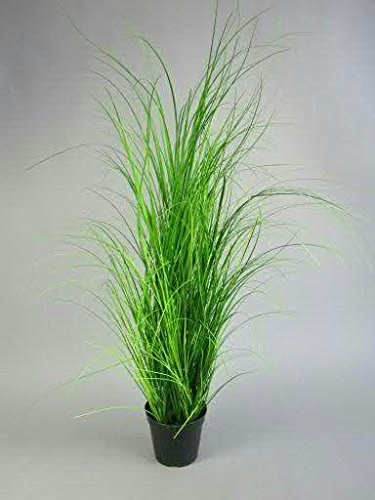 Dekogras im Topf - Künstlich & Naturgetreu - Medium: 95cm - Gras / Grasbüschel / Grasbusch / Grasbündel / Ziegras / Ufergras / Kunstgras getopft - Zeitlose Dekoration - Deko Bündel