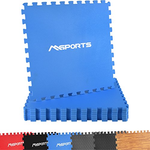 Bodenschutzmatten Set Premium - 8 Schutzmatten in verschiedenen Farben 3,175m² | Bodenschutz 60x60 cm | Stärke: 1,0 cm | Puzzlematten Gymnastikmatte (Blau)