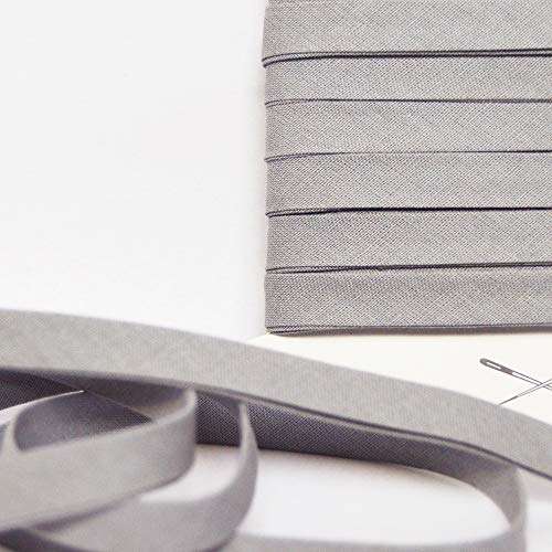 Grau Baumwoll Schrägband, sehr gute Qualität, 0.9cm Breit (Um 5 Meter)