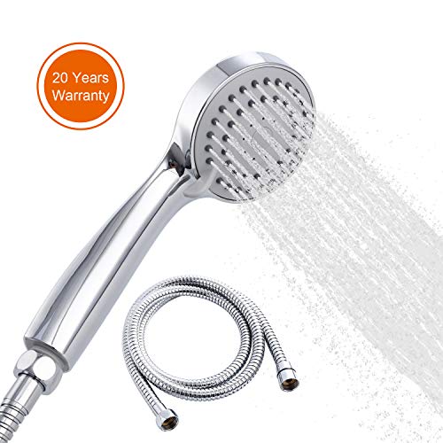 Duschkopf Handbrause 3 Strahlarten Hochdruck mit 1.5M Schlauch Wassersparend Brausekopf Handheld Duschbrause mit Brauseschlauch und Teflonband