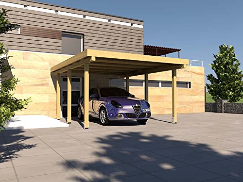 Carport Flachdach SILVERSTONE XXI 300x500 cm Bausatz Flachdachcarport