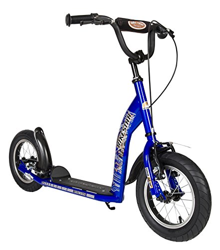 BIKESTAR Roller Kinderroller Tretroller Kickscooter mit Luftreifen für Jungen und Mädchen ab 6-7 Jahre | 12 Zoll Sport Kinder Scooter | Schwarz