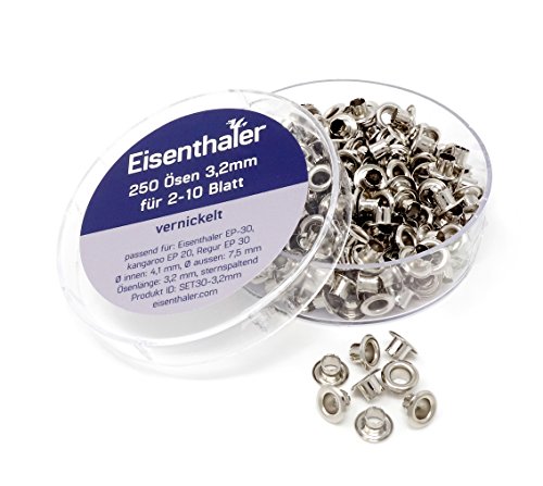 Eisenthaler 250 Ösen SET30-3.2mm, vernickelt für 2-10 Blatt