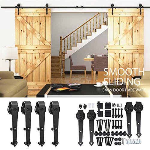 Yahee Schiebetürsystem Schiebetürbeschlag Laufschiene Schiebetür Montage-Set aus Edelstahl 366 cm