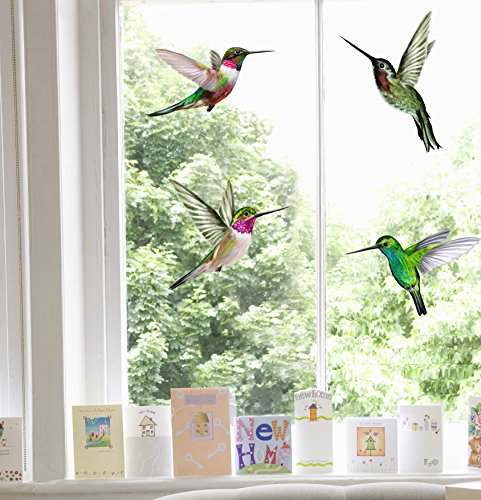 Vogel-Fensterbilder „Kolibri“, 4-teiliges Set
