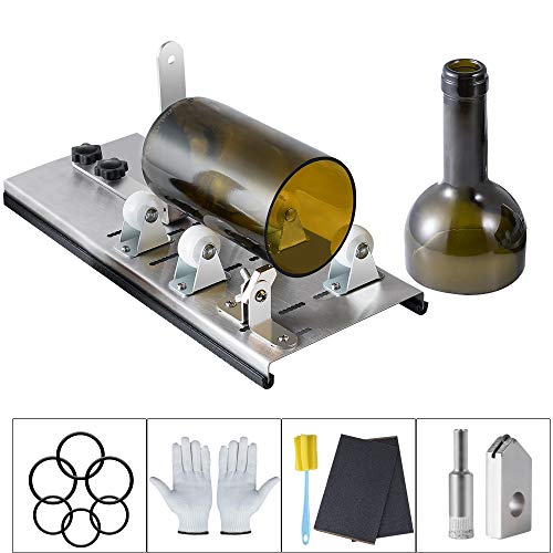 Glasschneider für Flaschen Kalawen Edelstahl Flaschenschneider Glasschneider Bottle Cutter Kit zur DIY Flaschen Pflanzmaschinen Kronleuchter aus Glas Kerzenständer