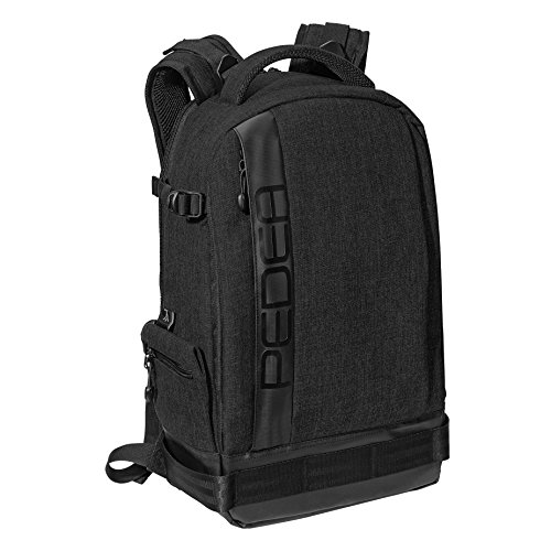 PEDEA SLR-Kamerarucksack 'Fashion' Kameratasche Fotorucksack SLR Rucksack mit Regenschutz, variabler Inneneinteilung und Zubehörfächern, schwarz
