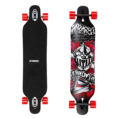 Enkeeo 40 inch Longboard - Skateboard Komplettboard Drop-Through Cruiser Board mit ABEC 11 High-Speed Kugellager (Sternhimmel)