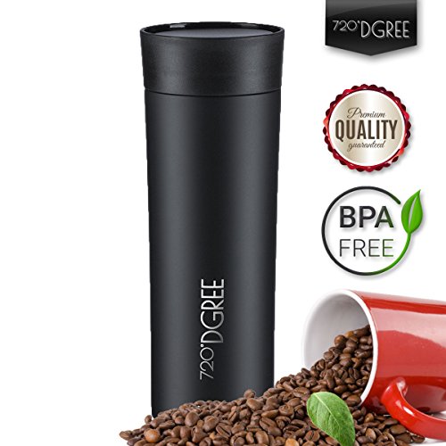 Thermobecher Kaffee To Go - 720°DGREE | DER Perfekte Kaffeebecher „PleasureToGo“ mit Deckel - 450ml | Doppelwandig vakuumisolierter Travel Mug für Heiße Getränke Überall | Thermo Becher aus Edelstahl | Isolierbecher BPA Frei, Leicht & Auslaufsicher – DIE Thermotasse Ideal für Unterwegs