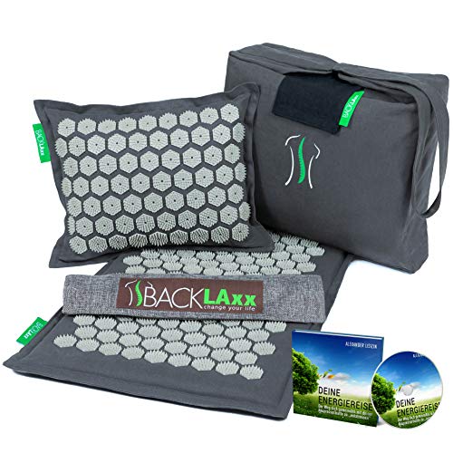 Akupressurmatte: Entspannung für den Rücken, Nacken & Füße. Das Akupressur-Set mit Nadeln um die Verspannungen zu lösen (Matte, Kissen & Tasche)
