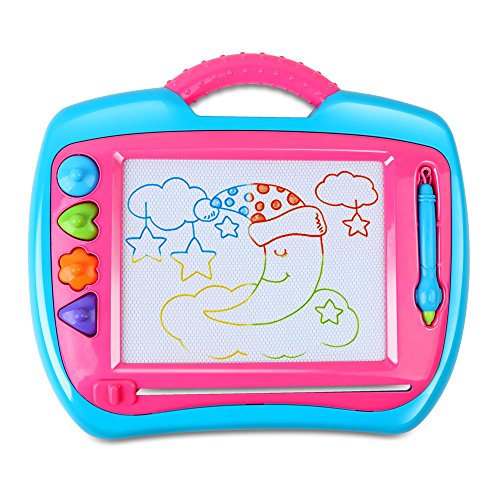 BeebeeRun Zaubertafel Kinder Zaubermaltafel Magnetische Maltafel Magnetisches Reißbrett Kindergeschenk mit 4 Magnetische Stempel Zaubertafel Kinder ab 3 Jahre, Spielzeug 3 Jahre Mädchen Jungen