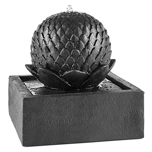 blumfeldt Zen Garden Zierbrunnen • Gartenbrunnen • Solarbrunnen • 200l/h Pumpleistung • IP68 Standard • 2 Watt Solarpanel • 300 cm² Photovoltaikfläche • integrierter Akku: 2000 mAh • schwarz