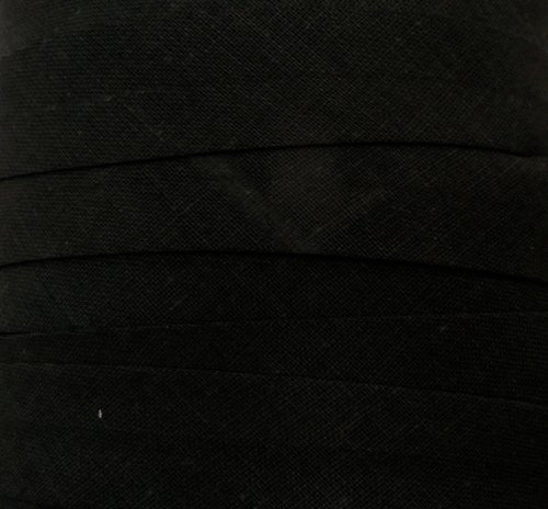 Schrägband / Textilband - Blende 'Schwarz' 20 mm / Baumwolle (10 Meter)