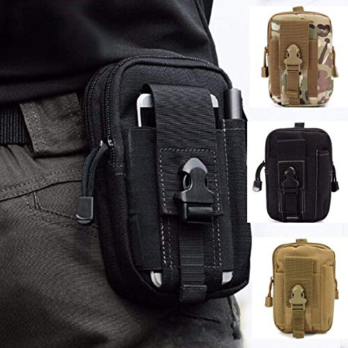 HoYiXi Taktische Hüfttaschen Multifunctional Gürteltaschen mit Handy-Tasche für Radfahren Klettern Angeln Wasserdicht Outdoorsport Kompakt und Leicht Bauchtasche-Schwarz