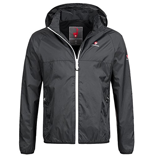 Höhenhorn 3O1 Rigi Herren Regen Jacke Weißer Zipper Schwarz Gr M