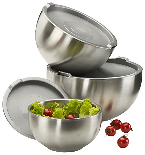 Westfalia Thermoschüssel Set 6tlg. je 1 Schüssel + Deckel 1,25, 2,5 + 4,2 l