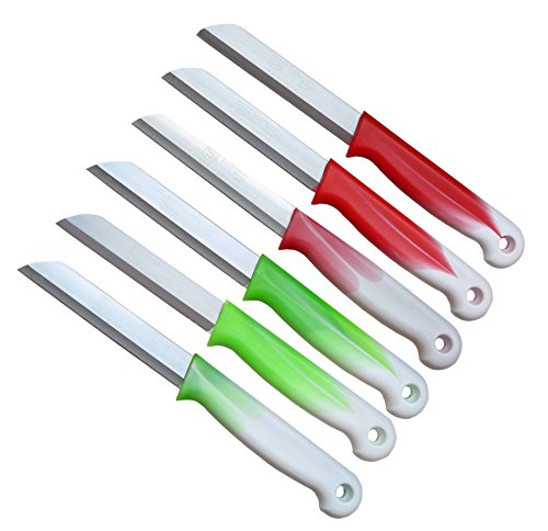 6er Messer Set Solingen / Gemüsemesser scharf gezahnt / Welle / Küchenmesser Schälmesser - Obstmesser - Allzweckmesser aus Bandstahl - Germany rostfrei gezackt 18 cm Gesamtlänge - 8,5 cm Klinge