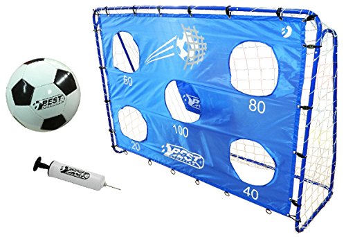 Best Sporting Fußballtor Set Torwand mit Schusslöchern, Fußball und Ballpumpe