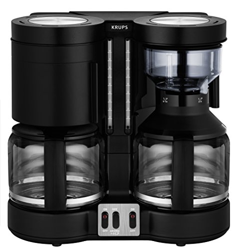 Krups KM8508 Doppel-Kaffeeautomat Duothek Plus, Kombiautomat Kaffee/Tee, 2 x 10 Tassen, schwarz