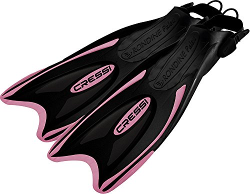 Cressi Palau - Premium Unisex Tauchen Schnorchel Flossen, Schwarz/Rosa (38/41)