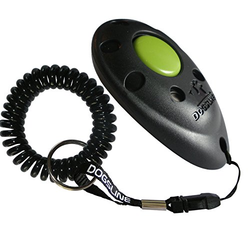 Dogsline Profi Clicker mit Spiralarmband für Clickertraining , schwarz , DL01PS