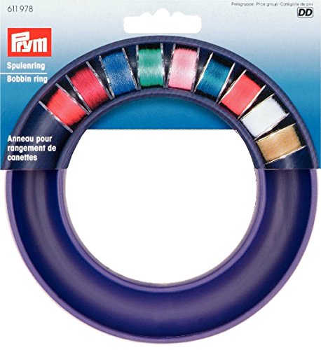 Prym 611978 Nähmaschinen Spulenring Nähmaschinenzubehör, Kunststoff, blau, 13,5 x 13,5 x 2 cm