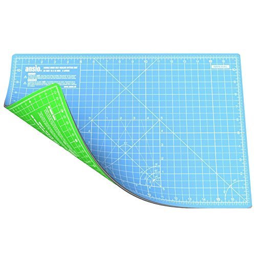 ANSIO 93998 Doppelseitige Selbstheilung 5 Schichten Schneidematte Imperial / Metric - türkis/grün