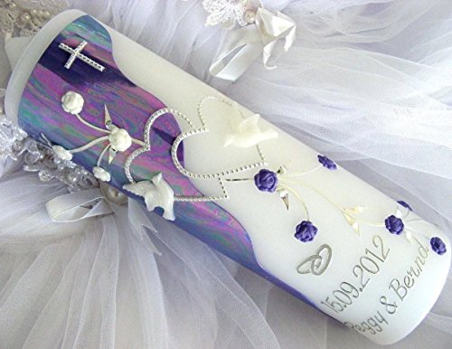 Hochzeitskerze 250/70 mm inkl. Zubehör für selbstbeschriften VH-04