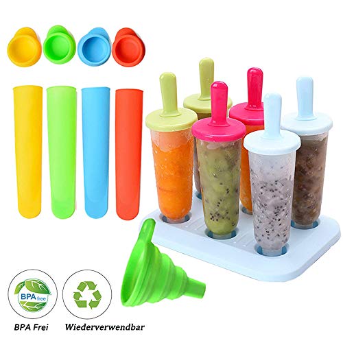 BSET BUY Eisform, DIY hausgemachte kreative Eisformen, EIS am Stiel Schimmel Set mit Silikontrichter