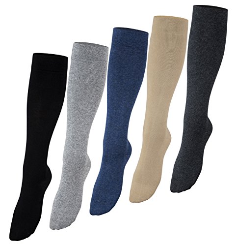 Vitasox 44458 Damen & Herren Stützkniestrümpfe Reisekniestrümpfe mit Kompression Stützstrümpfe 4er Pack anthrazit 39/42