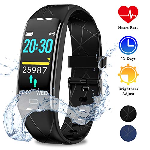 WOWGO Fitness Armband,GPS Aktivitätstracker IP68 Wasserdichtes Fitness Uhr mit Stoppuhr Infrarotsensor Pulsmesser Schlafmonitor Schrittzähler 7 Sportarten für Frauen, Kinder, Männer