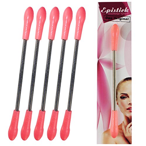 5x Epistick Das Original - Gesichtshaar-Epilierer Gesicht Haarentfernung Enthaarungs Stick Epilierer Pinzette Pink