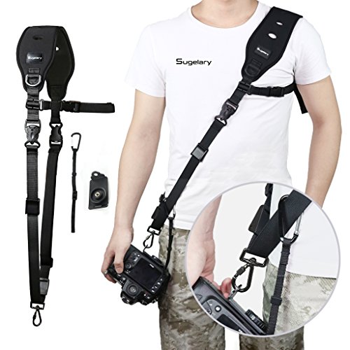 Sugelary Kameragurt Schnellverschluss Neopren Schwarz Kamera Tragegurt Schultergurt Gurt für Canon Nikon Sony Fujifilm Olympus DSLR SLR (F-2)