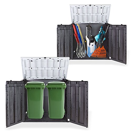 Koll Living Gartenbox Mülltonnenbox Gerätebox Schuppen für 2x 240 Liter Mülltonnen Gratis nur bei uns : inkl. Vorhängeschloss