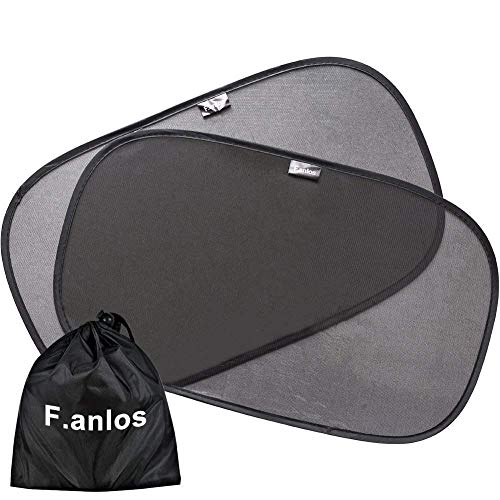Kinder-Sonnenblende für Autofenster, Sonnenschutz Auto Kinder, Selbsthaftende Auto Sonnenblende für Seitenfenster, Baby Autosonnenschutz passt universell, 2 Stück, Schwarz, 50 x 30cm