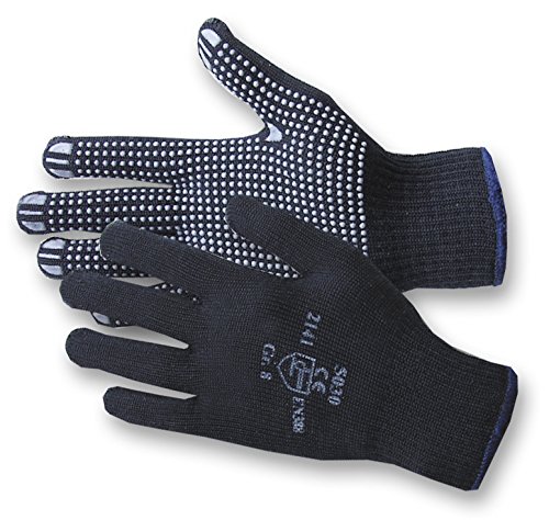 Jah 5030 Baumwolle/Polyester Strickhandschuh 12 Paar Noppen mittelschwer blau Gr. 7