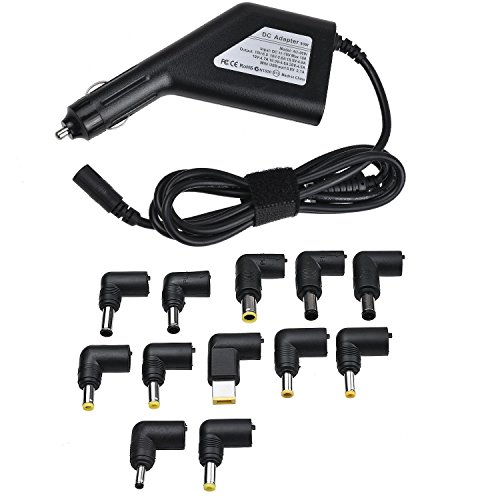 Universal Netzteil Laptop Notebook Ladegerät KFZ DC Adapter 12V/15V/16V/18.5V/19.5V/20V mit 12 Stecker für ACER, Sony, Fujitsu, Toshiba, HP/Compaq, Dell, IBM, ASUS, Samsung