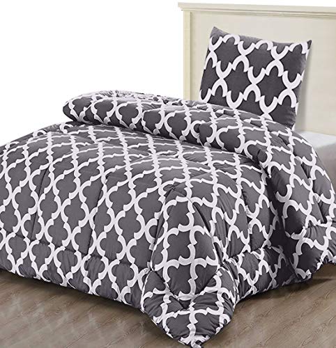 Utopia Bedding Bettdecke-Set - Sommerdecke mit Kissenbezug - Leichte Bettdecke (540g Füllung) - (135 x 200 cm, Grau)