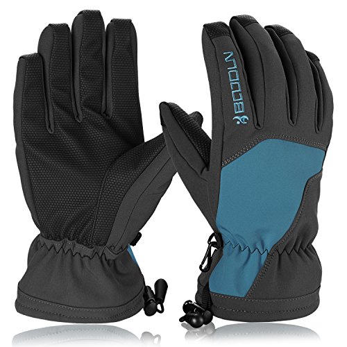 Skihandschuhe, HiCool Ski-/Snowboard-Handschuhe Sporthandschuhe Winterbekleidung Thermohandschuhe für Herren Damen (Blau/Schwarz, L)