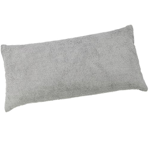 com-four Badewannenkissen mit Saugnäpfen in grau, weiches Nackenkissen mit Reißverschluss für die Badewanne zum entspannen, 38 x 19 x 9 cm (01 Stück - grau)