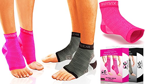 Plantarfasziitis Kompressionsmanschette für Männer & Frauen - Beste Schmerzlinderung, Therapiestrumpf - Fersenschiene - Knöchelmanschette – Fördert Durchblutung - # 1 Podologen Socken -PAAR