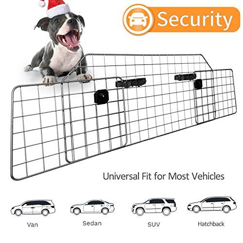 Sailnovo Universal Kofferraum Trenngitter für Hunde - Netze Gitter Hundegitter Auto Schutzgitter - Verstellbar Hundeschutzgitter Kopfstützen Gepäckgitter