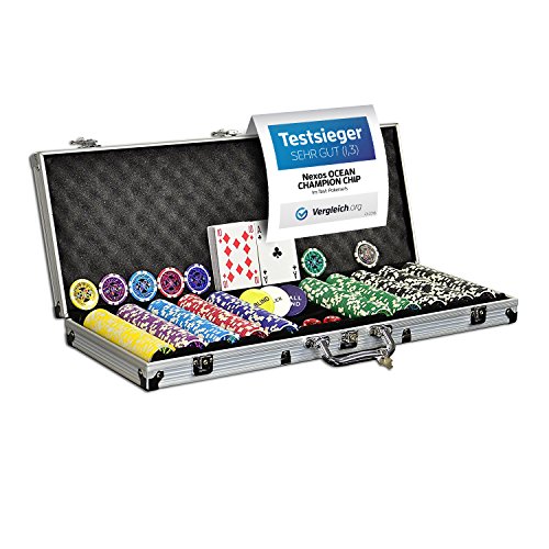 Pokerkoffer Pokerset 500 Laser Pokerchips Poker Komplett Set 12 g Chips Deluxe